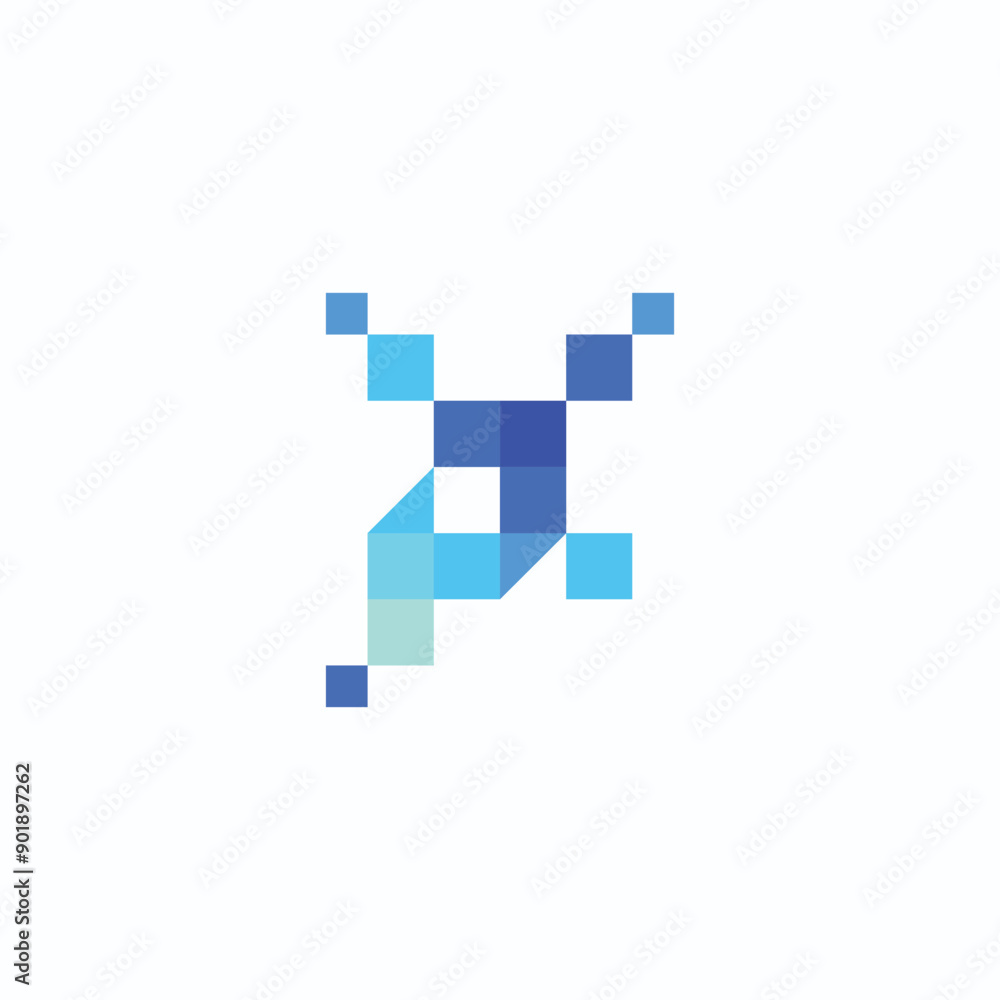 Letter P creative technological modern data pixel logo element template design Letter P creative technological modern data pixel logo element template design