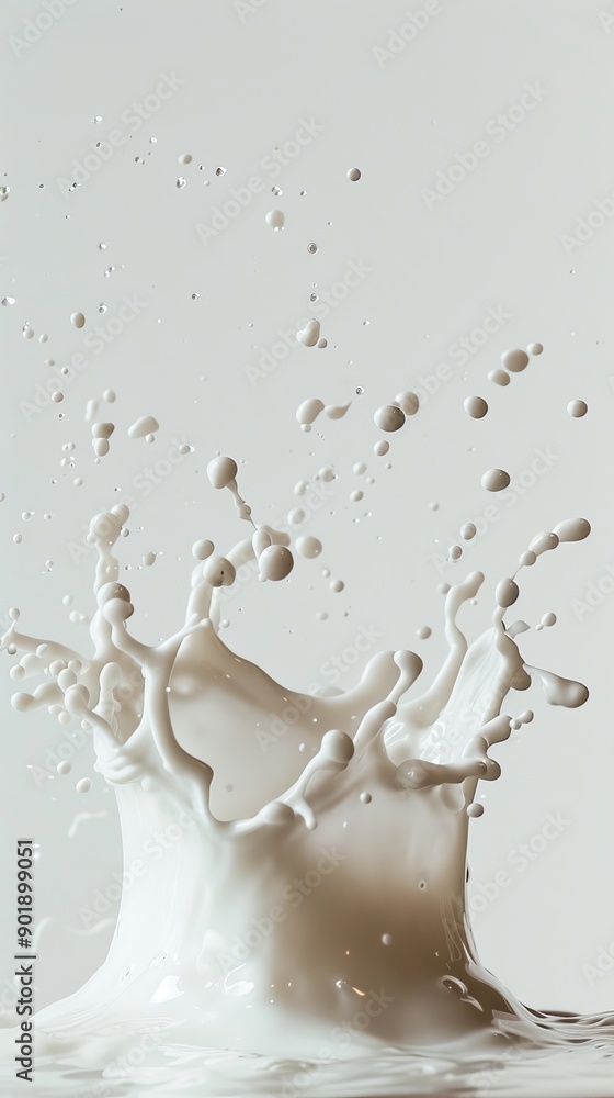 Splash of white liquid on light background, studio shot. Abstract fluid dynamics concept Splash of white liquid on light background, studio shot. Abstract fluid dynamics concept