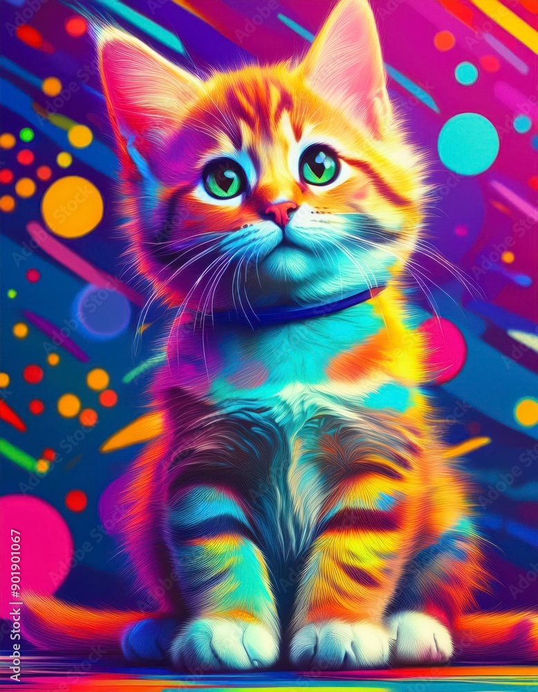 Pop art cat Pop art cat