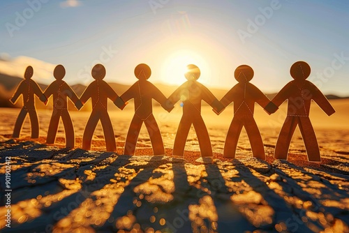 Teamwork Symbol in Sandy Landscape photo