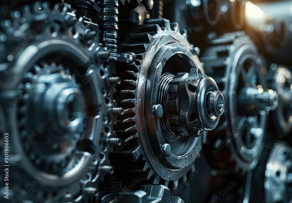Close-Up of Industrial Gears and Cogs Close-Up of Industrial Gears and Cogs