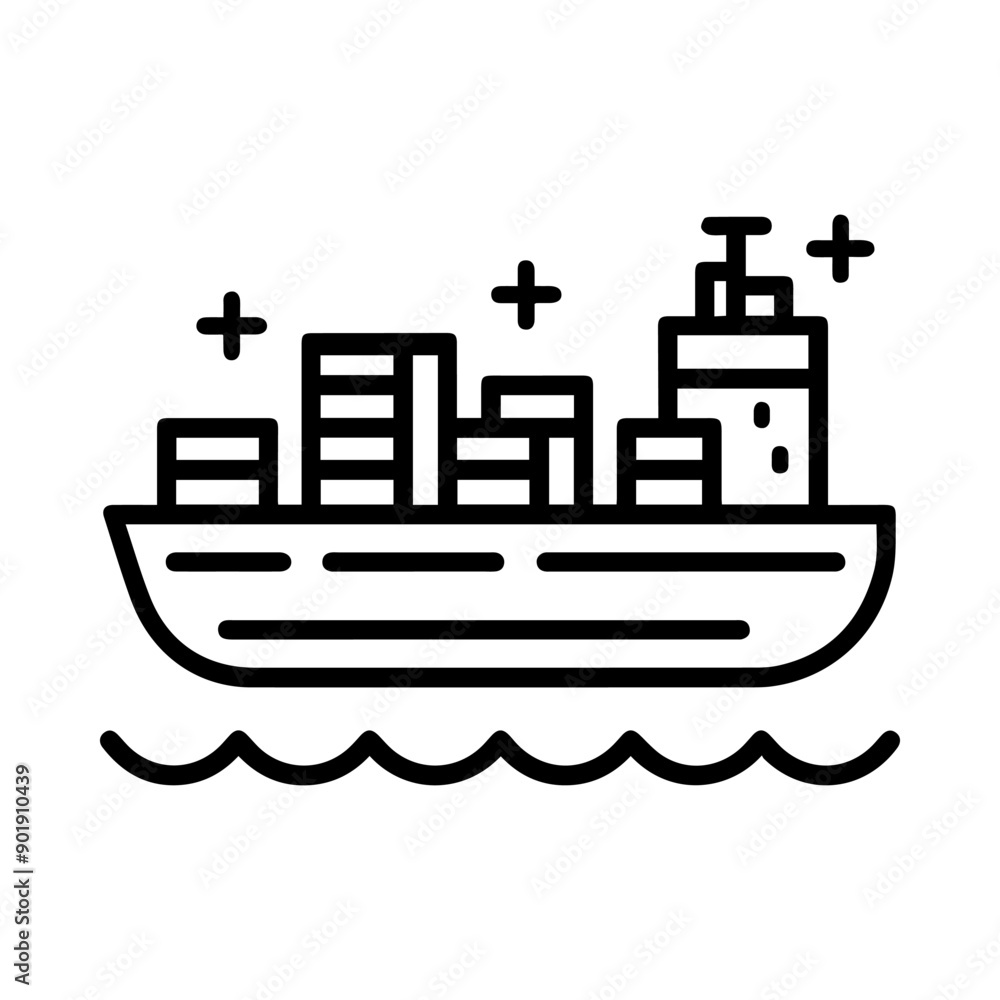 Shipment icon or modern line symbol. Vector line art and icon design with bold outline. Black and white Pixel Perfect minimalistic symbol isolated white background. Silhouette simple thin sign Shipment icon or modern line symbol. Vector line art and icon design with bold outline. Black and white Pixel Perfect minimalistic symbol isolated white background. Silhouette simple thin sign