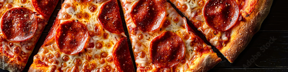 Pepperoni pizza slices Pepperoni pizza slices