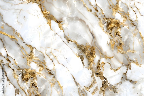 A seamless pattern of elegant marble texture in white and gold, providing a sophisticated and luxurious backdrop for product displays