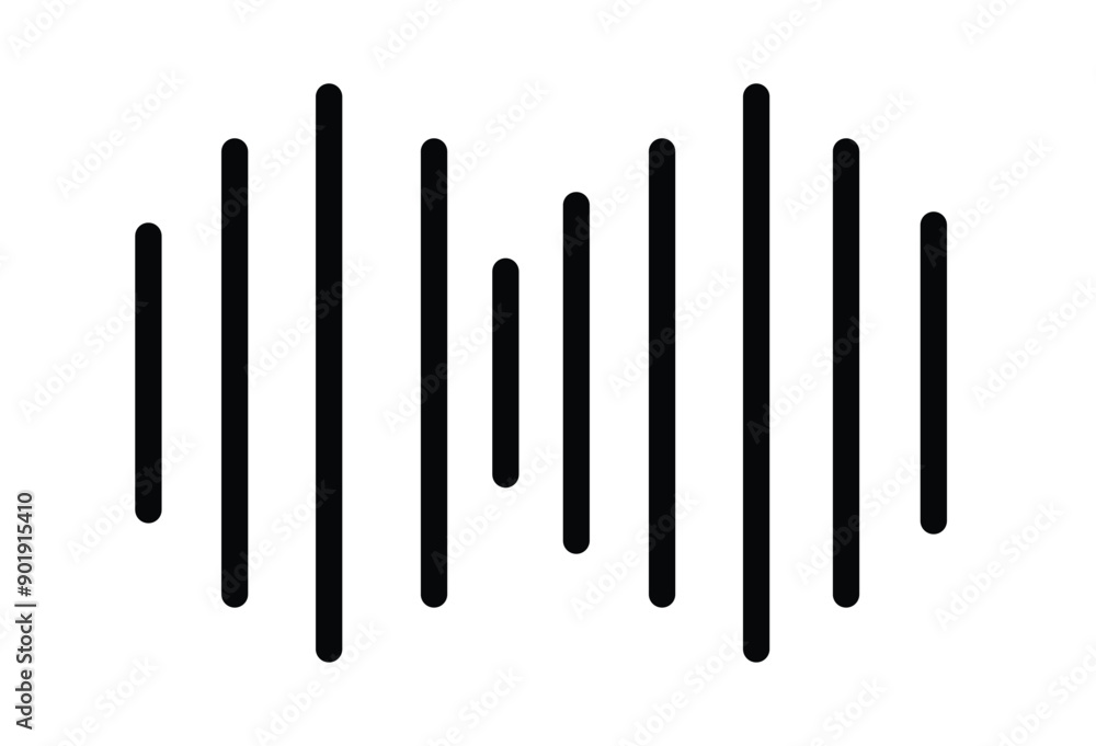 Radio wave or sound wave icon. Sound wave symbol. Sound record icon. Vector icon of sound wave, Vector black icon on white background. Vector illustration. Eps file 156. Radio wave or sound wave icon. Sound wave symbol. Sound record icon. Vector icon of sound wave, Vector black icon on white background. Vector illustration. Eps file 156.