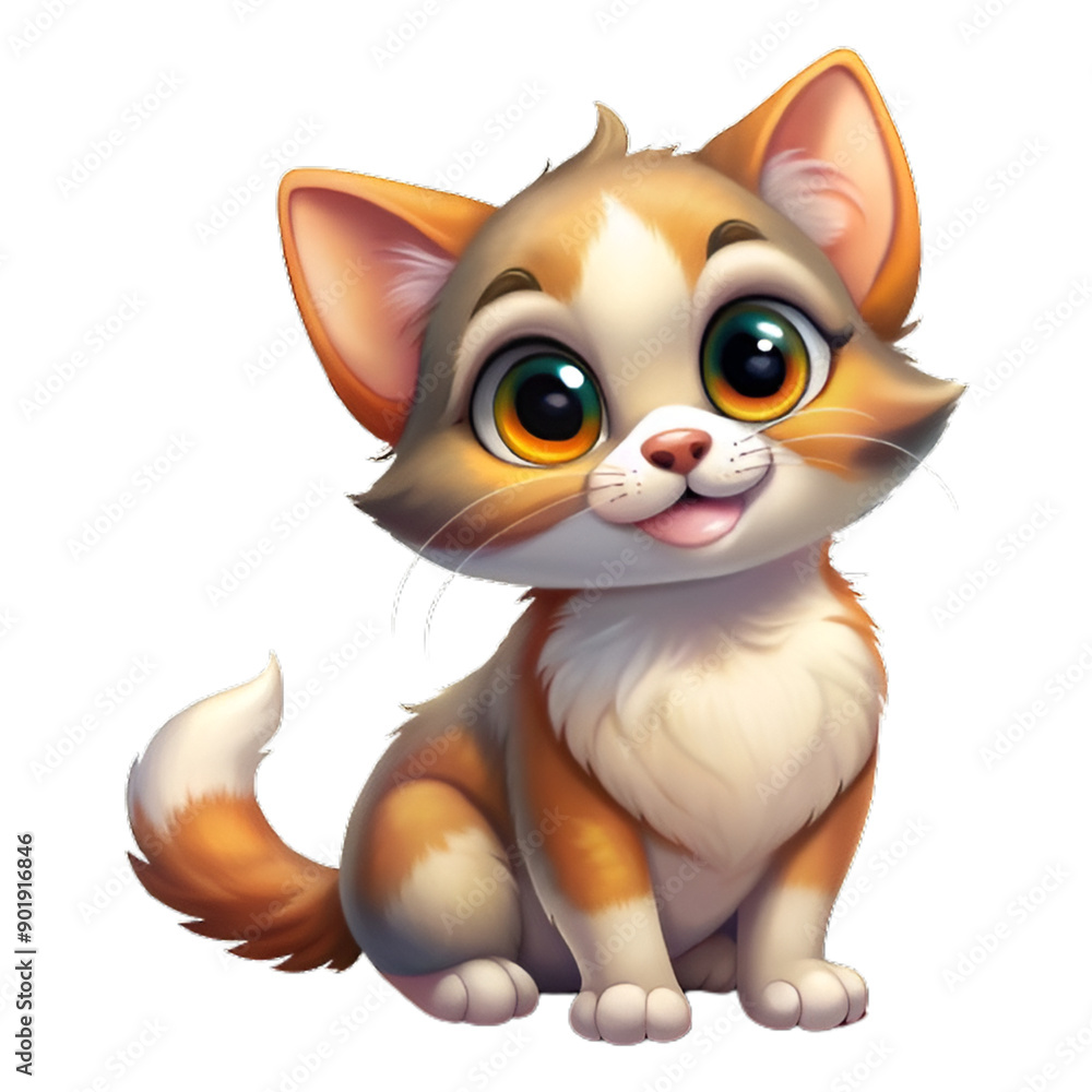Happy cute cat image cartoon style Happy cute cat image cartoon style