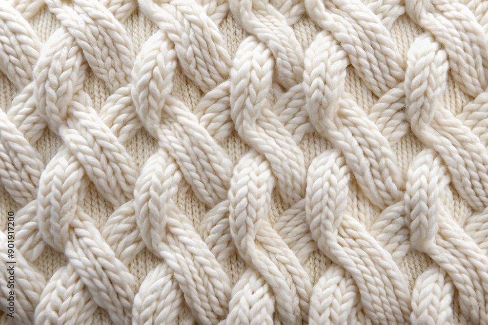 A close up of a knitted sweater with white yarn A close up of a knitted sweater with white yarn
