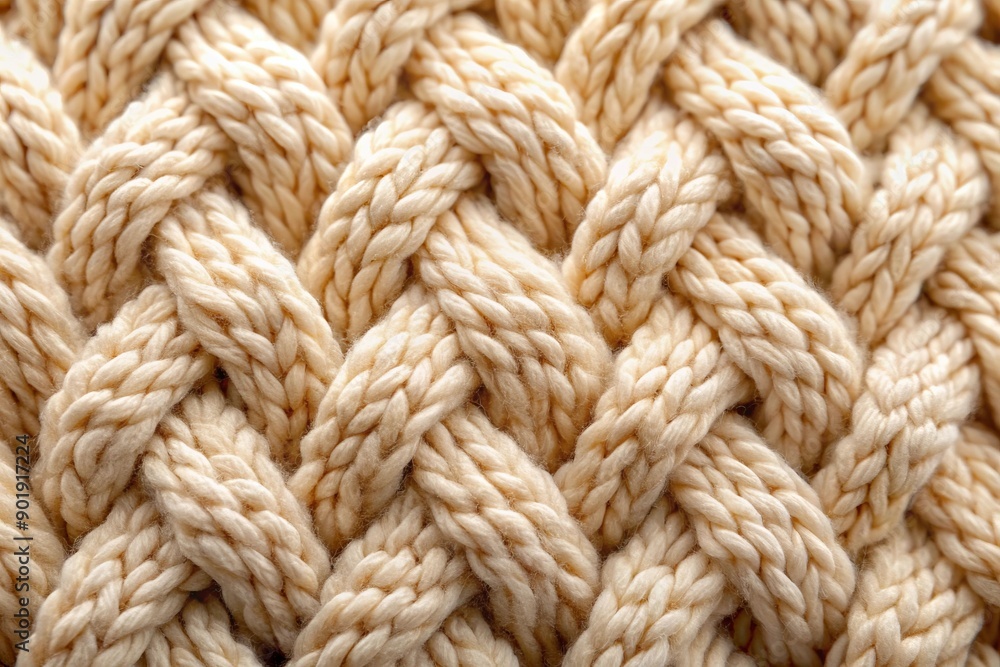 A close up of a knitted sweater with white yarn A close up of a knitted sweater with white yarn