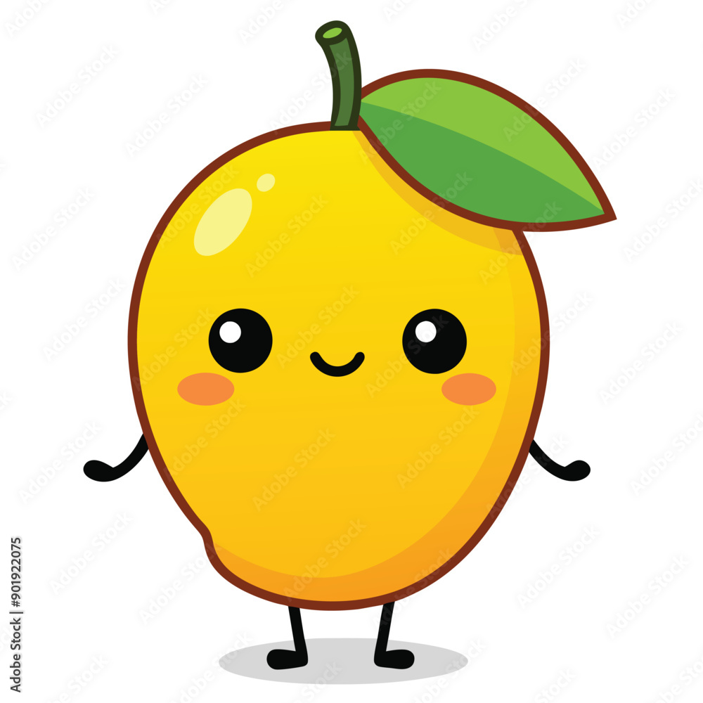 Obraz premium Mango character, cartoon vector illustration 