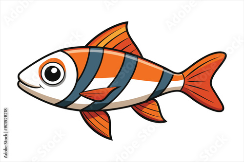 pesce stilizzato orizzontale con pinne separate art vector