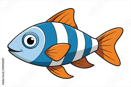 pesce stilizzato orizzontale con pinne separate art vector