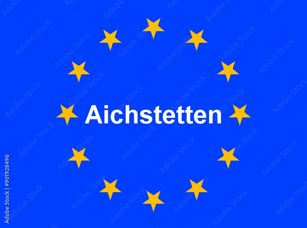 Illustration einer Europaflagge mit der Aufschrift Illustration einer Europaflagge mit der Aufschrift