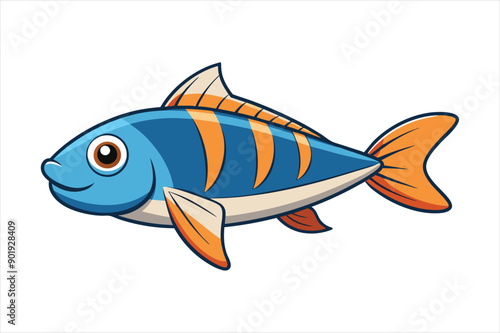 pesce stilizzato orizzontale con pinne separate art vector