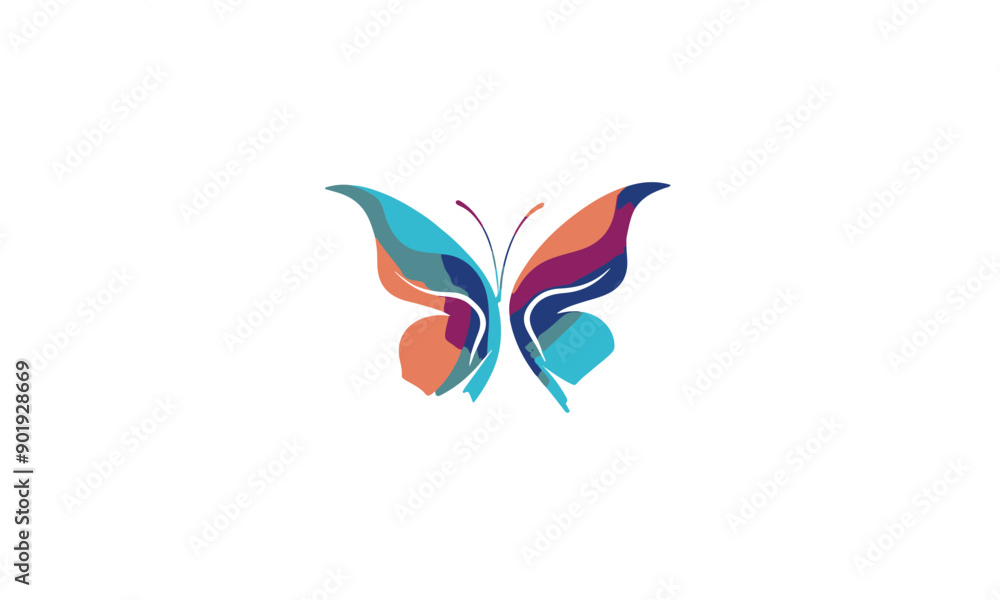 Obraz premium beauty with butterfly logo symbol icon vector graphic design illustration idea creative on white background