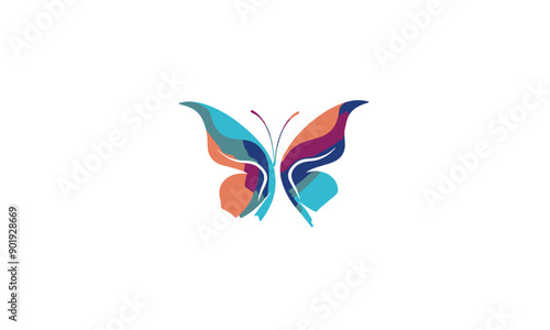 beauty with butterfly logo symbol icon vector graphic design illustration idea creative on white background