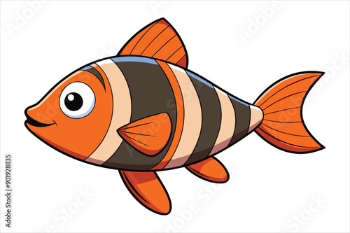 pesce stilizzato orizzontale con pinne separate art vector