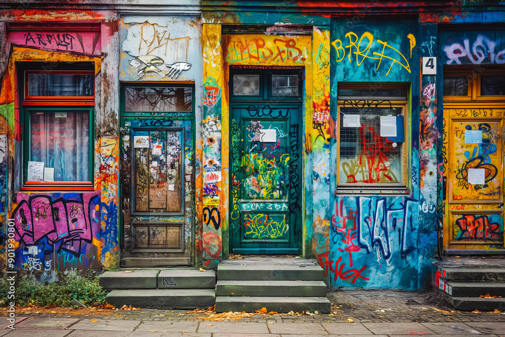 Obraz premium The vibrant street art graffiti of Berlin, Germany.