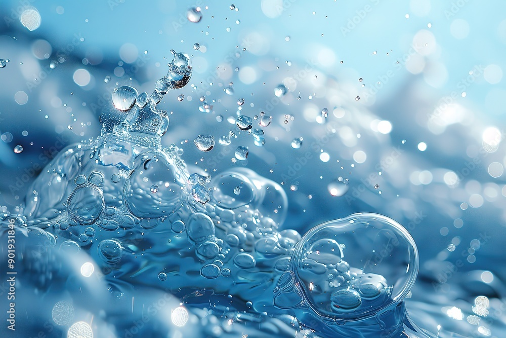 A splash of water with many small bubbles A splash of water with many small bubbles