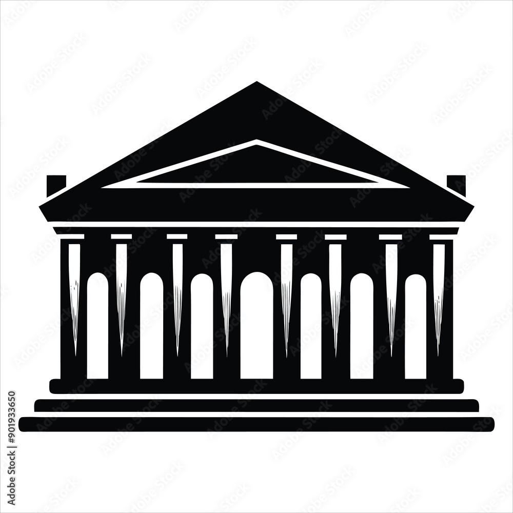 Silhouette of the theater building with columns art vector
Silhouette of the theater building with columns art vector
