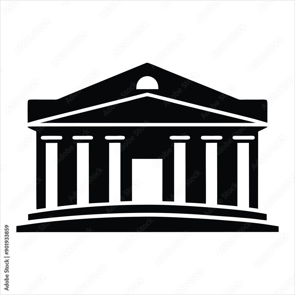 Silhouette of the theater building with columns art vector
Silhouette of the theater building with columns art vector