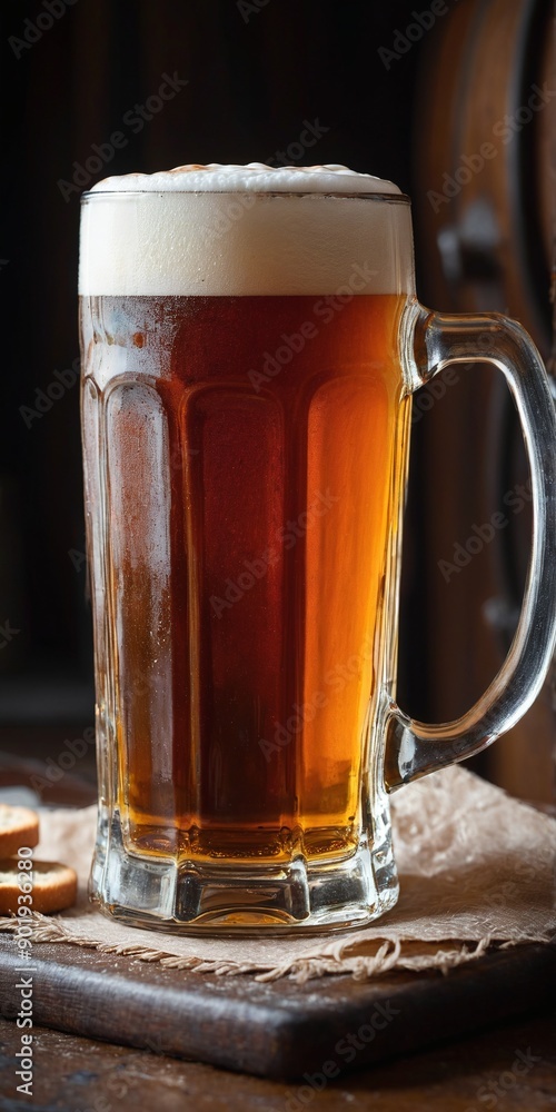 Beer glass on wooden rustic table Beer glass on wooden rustic table