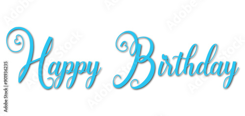 Happy Birthday  -  buon compleanno  testo scritto in inglese  - Lettere per banner, auguri, biglietto, poster, regalo, cricut, sublimazione, scrapbooking, tag, colore azzurro      