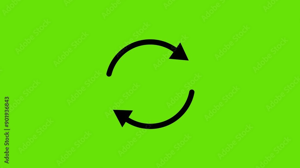 Circle arrow refresh icon rotation animation Motion graphic design on green screen Circle arrow refresh icon rotation animation Motion graphic design on green screen
