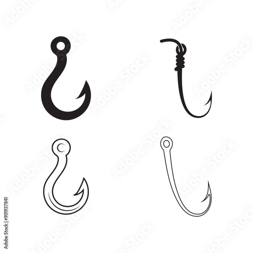 Fishing hook logo