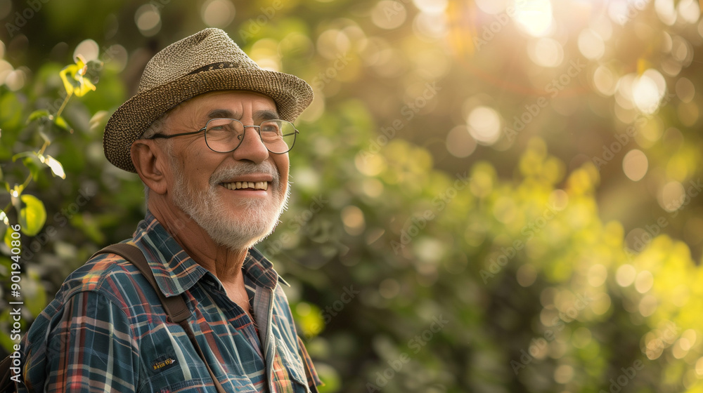 smiling active senior in the park smiling active senior in the park