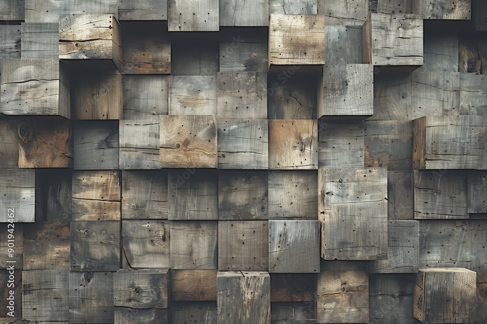 Warm Taupe Wood Texture, Contemporary Block Stack Art. Warm Taupe Wood Texture, Contemporary Block Stack Art.