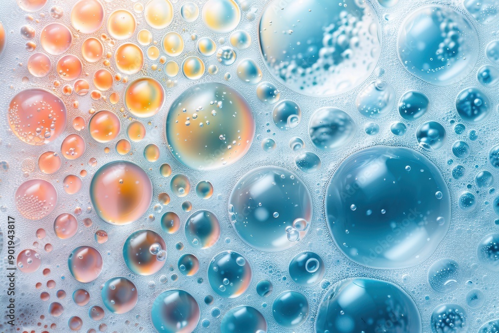 Macro photography showing soap foam bubbles creating abstract pattern Macro photography showing soap foam bubbles creating abstract pattern