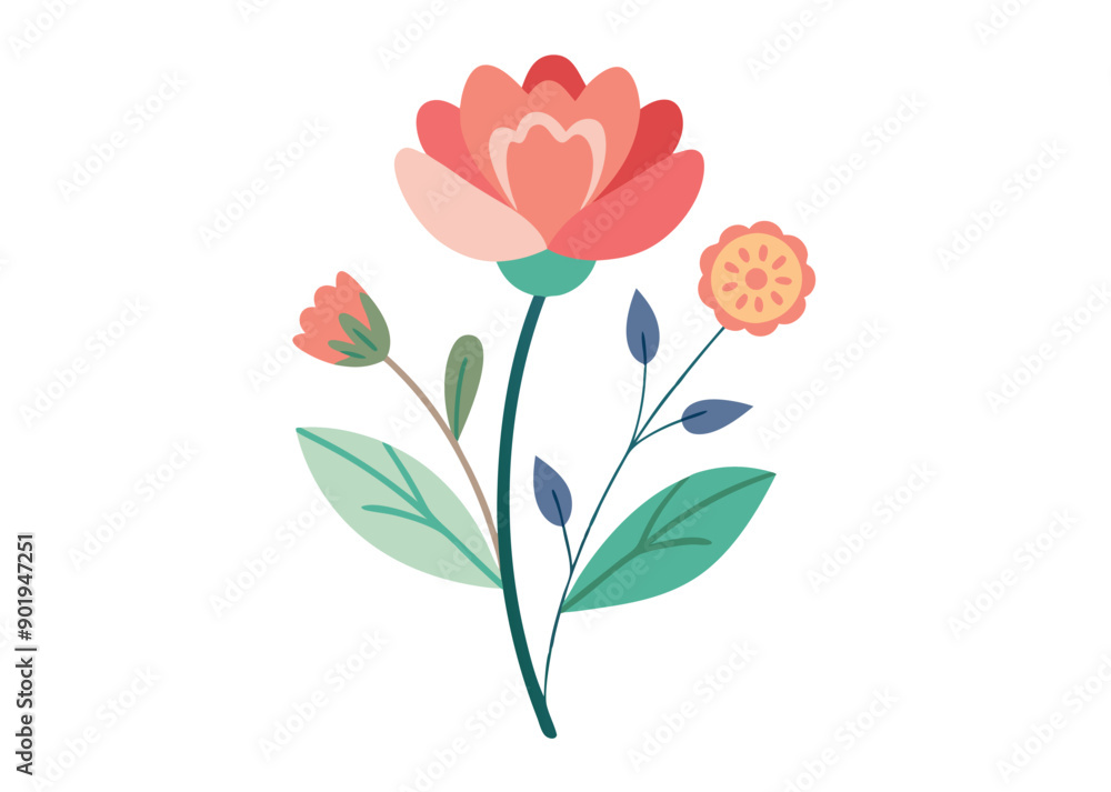 floral flowers minimal isolated flat vector pro collection illustration on white background. floral flowers minimal isolated flat vector pro collection illustration on white background.
