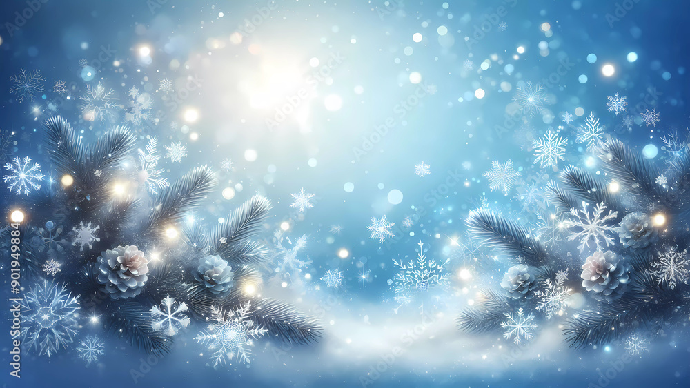 Christmas background made of fir and snowflakes on a blue background. Generated by AIChristmas background made of fir and snowflakes on a blue background. Generated by AI Christmas background made of fir and snowflakes on a blue background. Generated by AIChristmas background made of fir and snowflakes on a blue background. Generated by AI