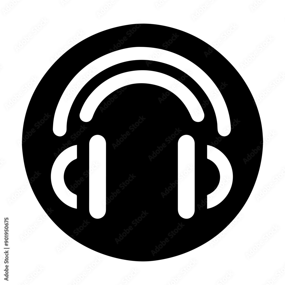 headphones icon, black and white sound headphones icon, black and white sound