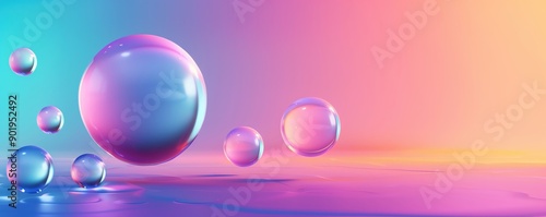 Colorful spheres reflecting light create a mesmerizing abstract background, ideal for creativity and modern design projects.