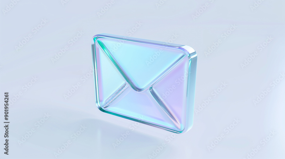 super minimal glass mail icon, single color super minimal glass mail icon, single color