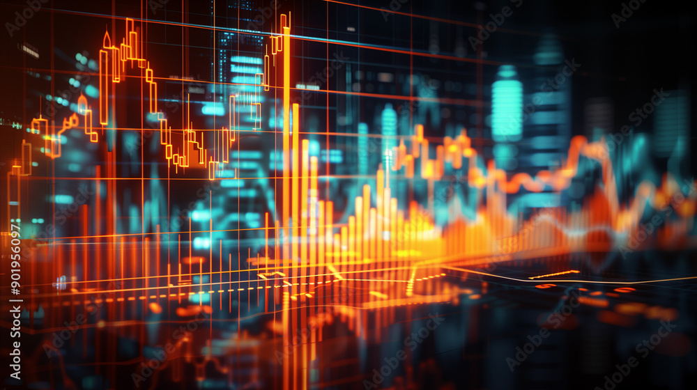 Stock market or forex trading graph in graphic concept suitable for financial investment or Economic Stock market or forex trading graph in graphic concept suitable for financial investment or Economic