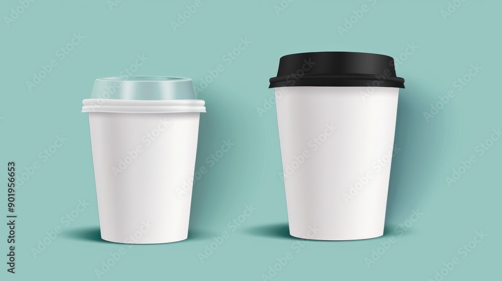 Two Blank Coffee Cups Mockup Two Blank Coffee Cups Mockup