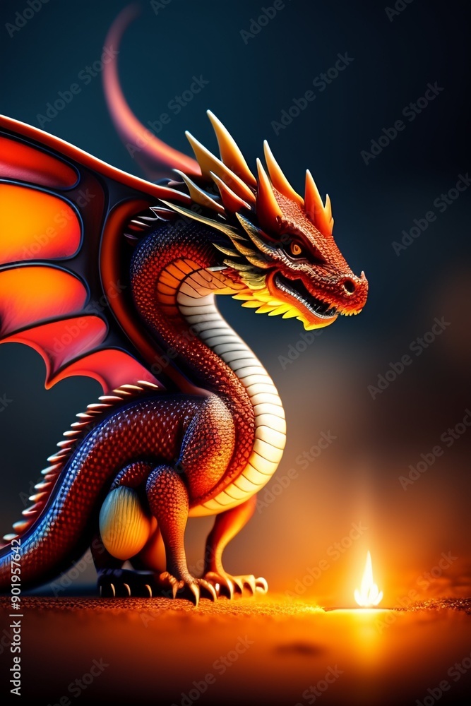 Obraz premium chinese dragon statue in chinese temple