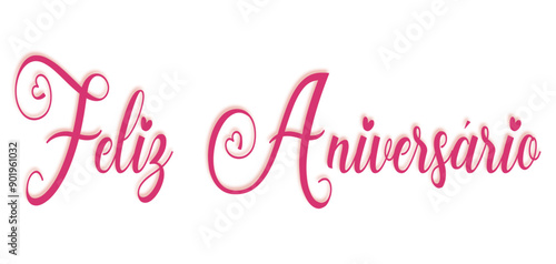 Feliz aniversário - buon compleanno testo scritto in portoghese - Lettere per banner, auguri, biglietto, poster, regalo, cricut, sublimazione, scrapbooking, tag, colore azzurro
