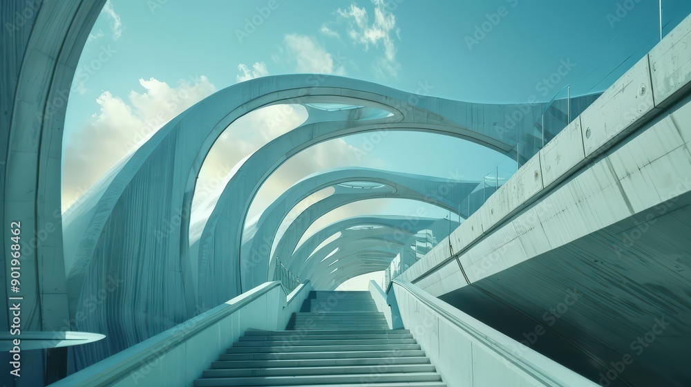 Fototapeta premium Bridge with innovative design elements