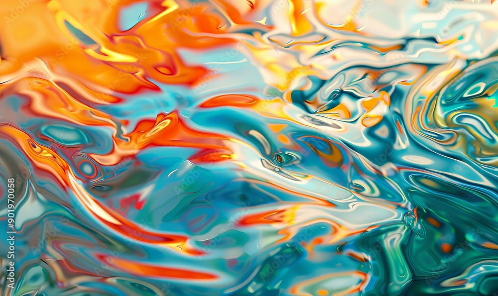 Abstract oil spill patterns: Swirling colors and reflections Abstract oil spill patterns: Swirling colors and reflections