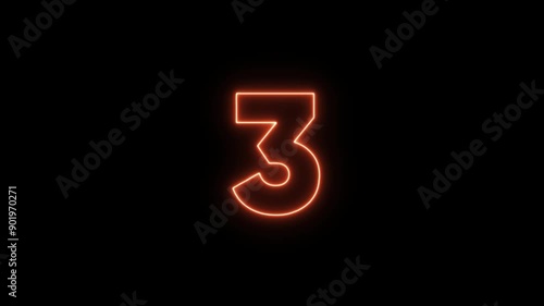 Count Down. 123 Start. Neon Letters. Neon Text. Neon Sign. Glowing Text. Countdown Timer Animation. Fire Countdown Numbers. 4K Video