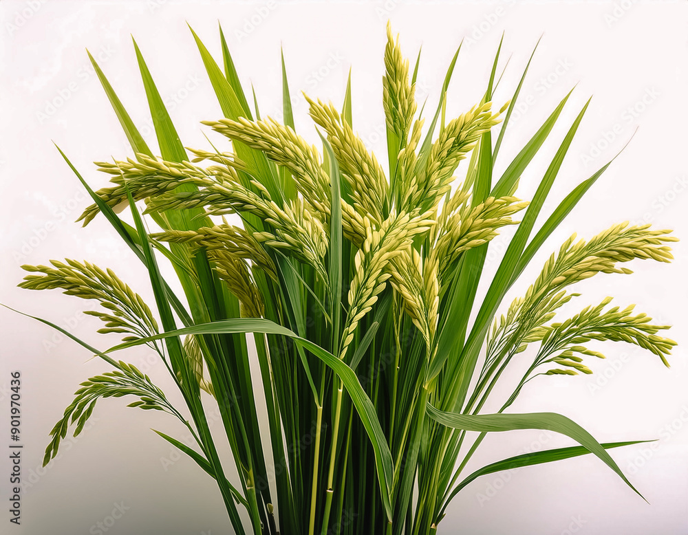 Fototapeta premium rice plants isolated on white background.