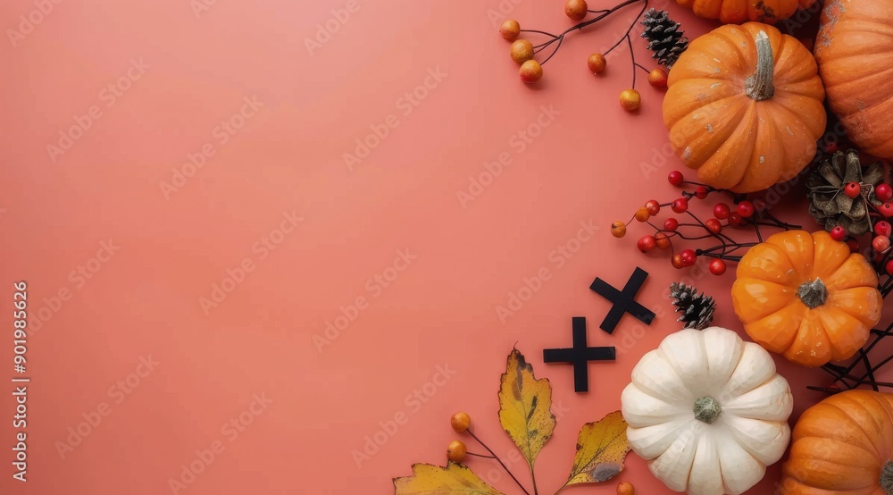 White Background Halloween Pumpkins And Decorations White Background Halloween Pumpkins And Decorations