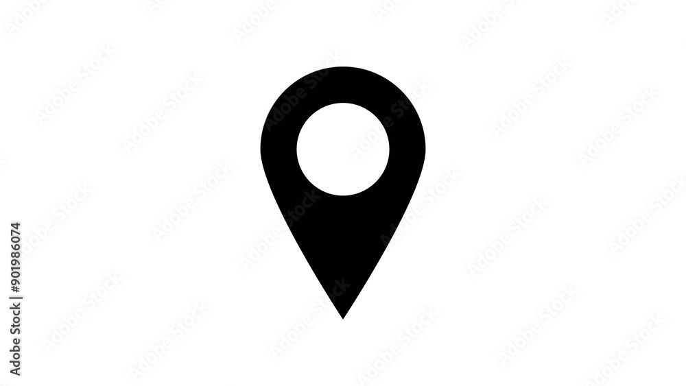 Location map pointer with pin icon and location on white background. Location map pointer with pin icon and location on white background.