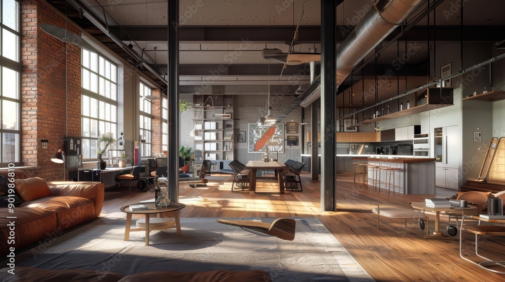 Adaptive reuse project, converting an old industrial building into modern apartments and office spaces Adaptive reuse project, converting an old industrial building into modern apartments and office spaces