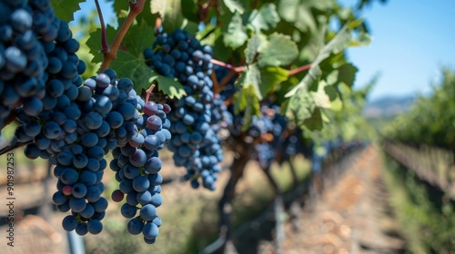 Wallpaper Mural Wide view of a vineyard with ripe grapes.  Torontodigital.ca
