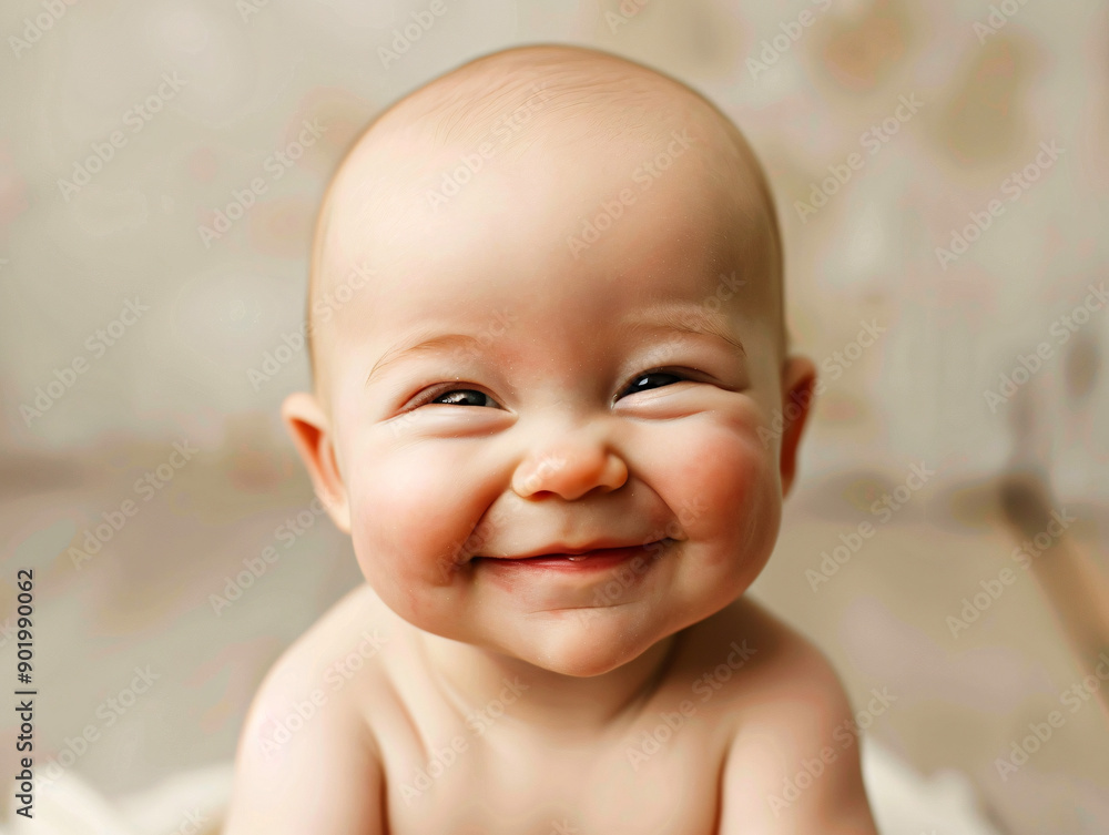 Portrait of a laughing Caucasian baby boy. Portrait of a laughing Caucasian baby boy.