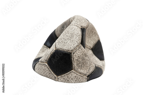 Old football ball isolated ...